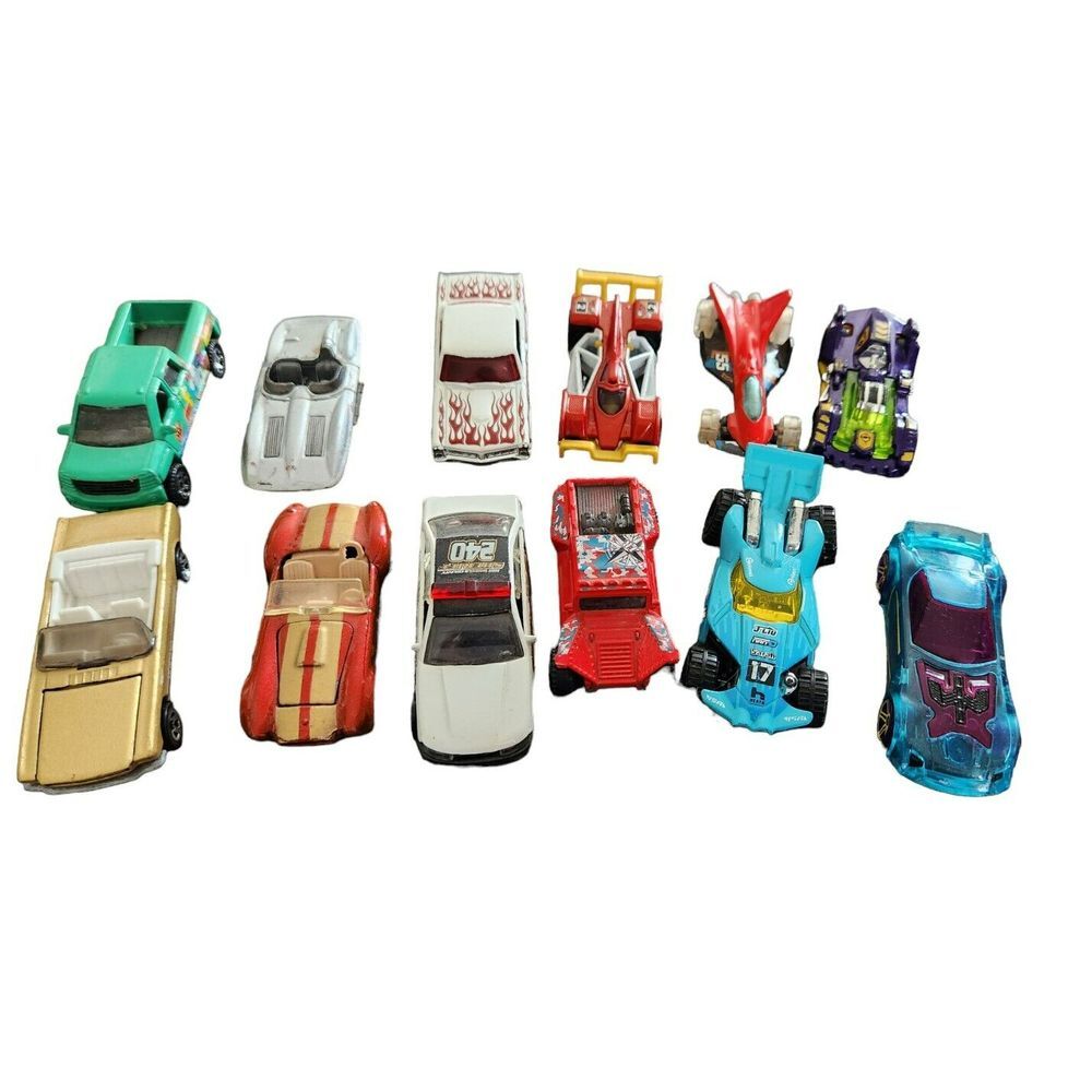 Mixed Lot of 11 Diecast Toy Cars Hot Wheels Matchbox Racing Police Muscle Cars